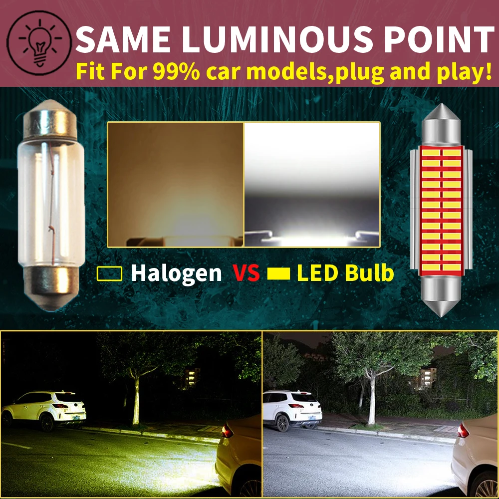 2x C5W Led Innen Glühbirnen Auf Autos Girlande 31mm 36mm 39mm 41mm 42mm Lesen Dome Stamm Fahrzeuge Diode Lampe Für Opel Astra J