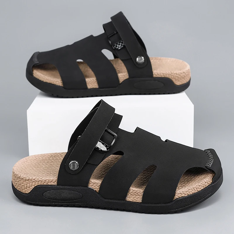 

Men's Cork walking sandals summer new soft sole Non slip Quick Dry lightweight comfort casual Slide outdoor Beach sports sandals
