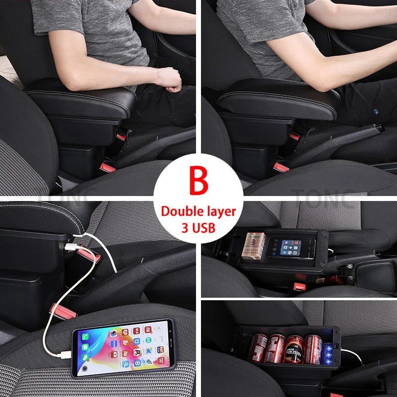 Armrest Box for Mazda 2 CX-3 CX3 2018 2019 2020 Leather Arm Rest Center Console Storage Car Accessory