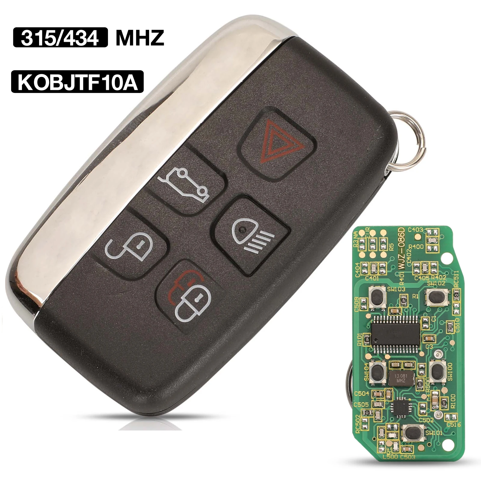 

jingyuqin 5 Buttons 315/434MHZ KOBJTF10A 5E0U50357 CW93-15K601-AB Remote Control Car Key For Jaguar F-Type XE XJ XF XK Smart Key