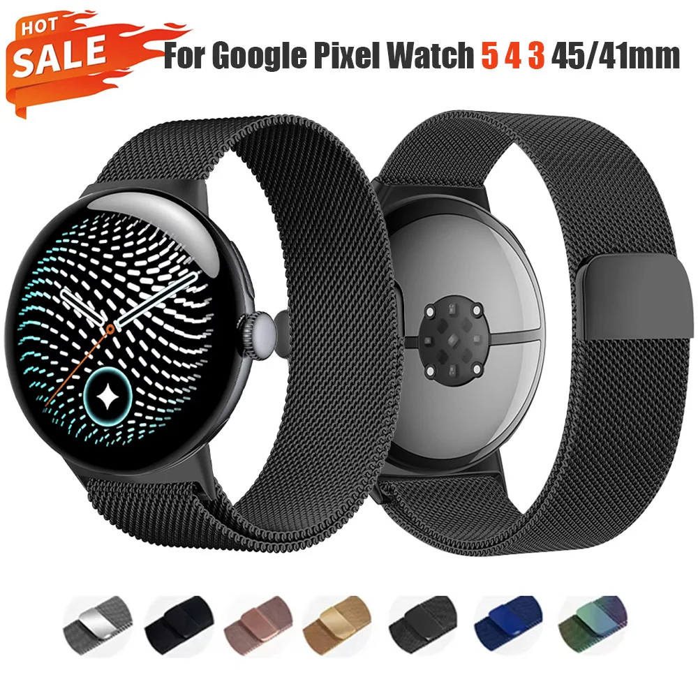 Milanese Strap For Google Pixel Watch 5 45mm 41mm Stainless Steel Magnetic Belt Bracelet Correa for Pixel Watch 4 3 2 1 Band