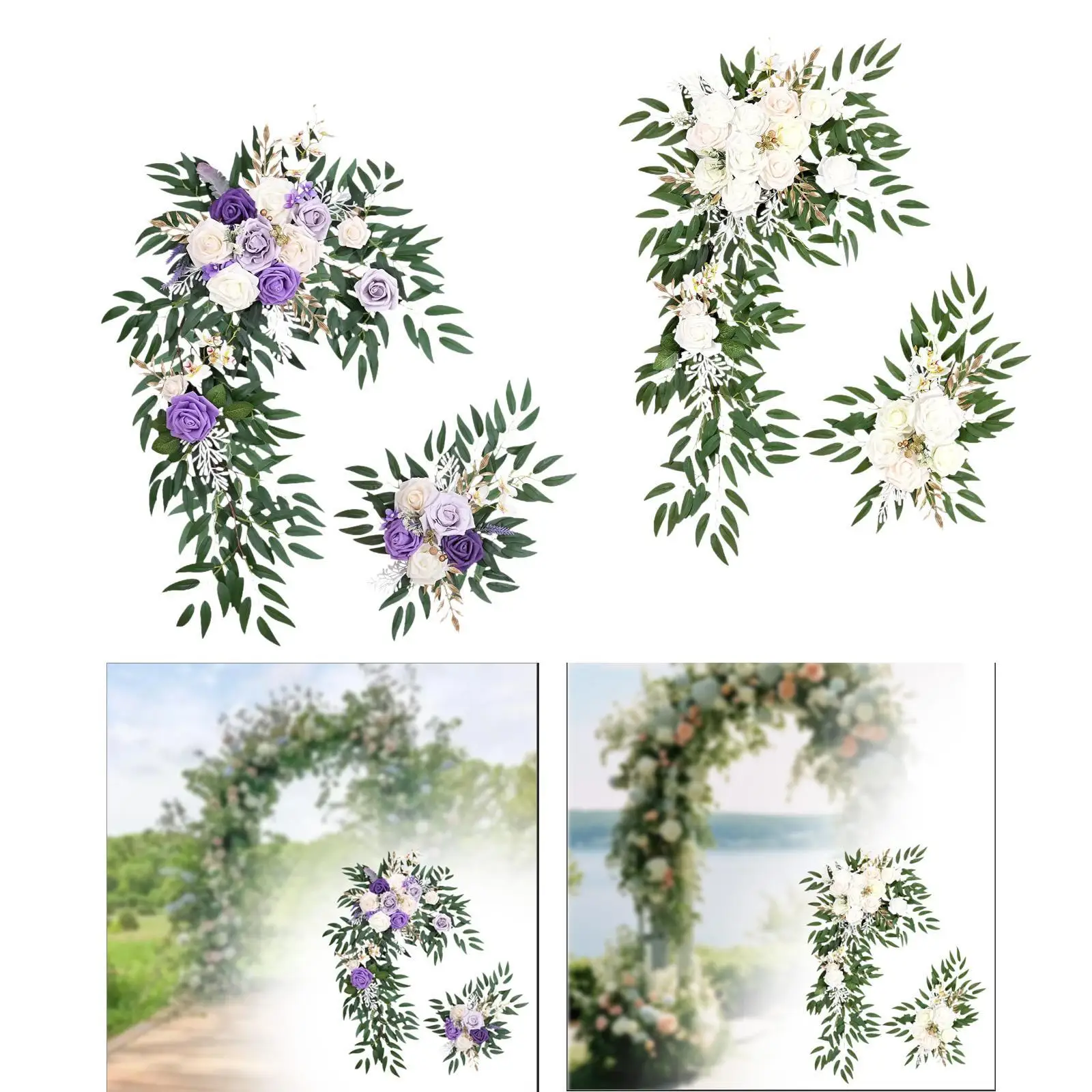 

2x Wedding Arch Flowers Wedding Chair Back Flowers for Table Centerpieces