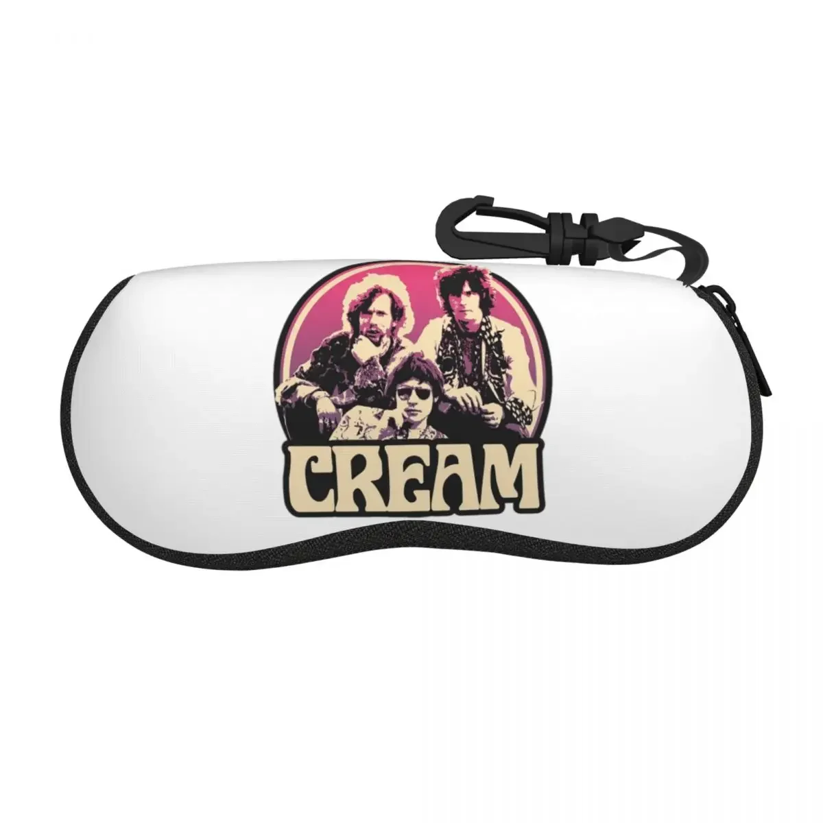 Estuche protector para gafas con banda color crema, caja para gafas de sol, bolsa suave para gafas para hombres y mujeres