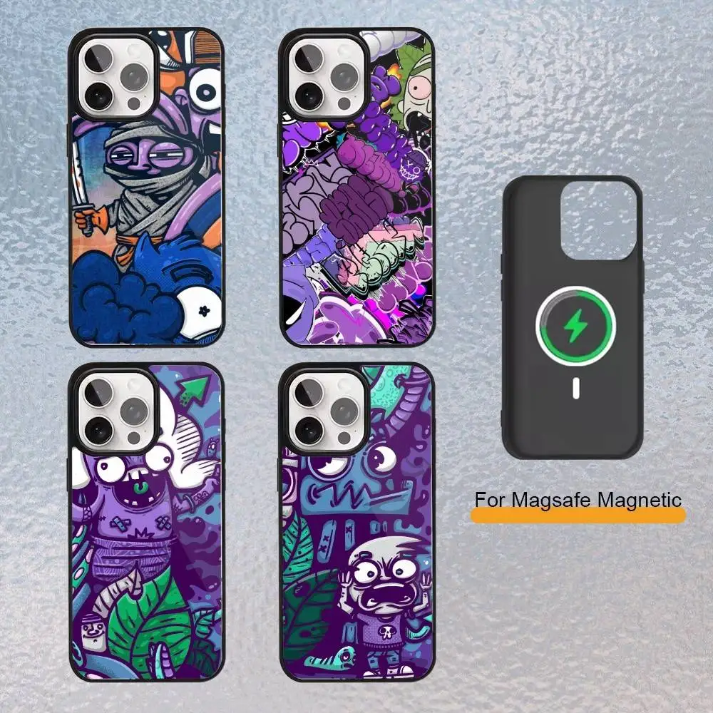 

Purple Chaos Creative Phone Case For iPhone Magsafe Magnetic 17,16,15,14,13,12,11 Wireless Charging cover