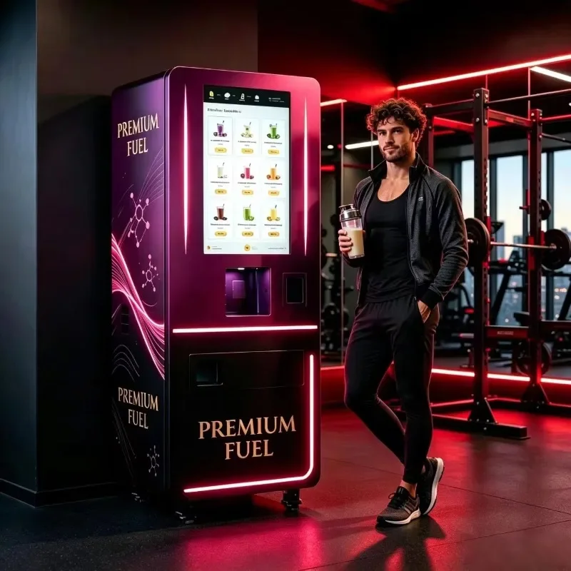 Smart Protein Shake Vending Machine 24H Self Service Drink Dispenser Touch Screen Vending Kiosk for Gym Fitness Center