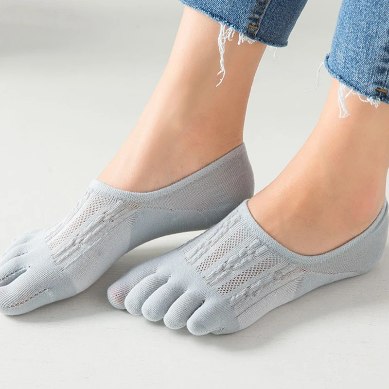 3Pairs Women\'s Five Finger Socks Summer Cotton Breathable Invisible Ankle Short Boat Sock Elasticity Ladies Sox High Quality