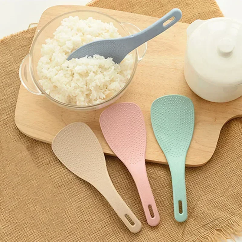 

Kitchen Tools Wheat Solid Color Straw Rice Spoon Handle Rice Cooker Rice Shovel Kitchen Supplies Home Convenience Accessories