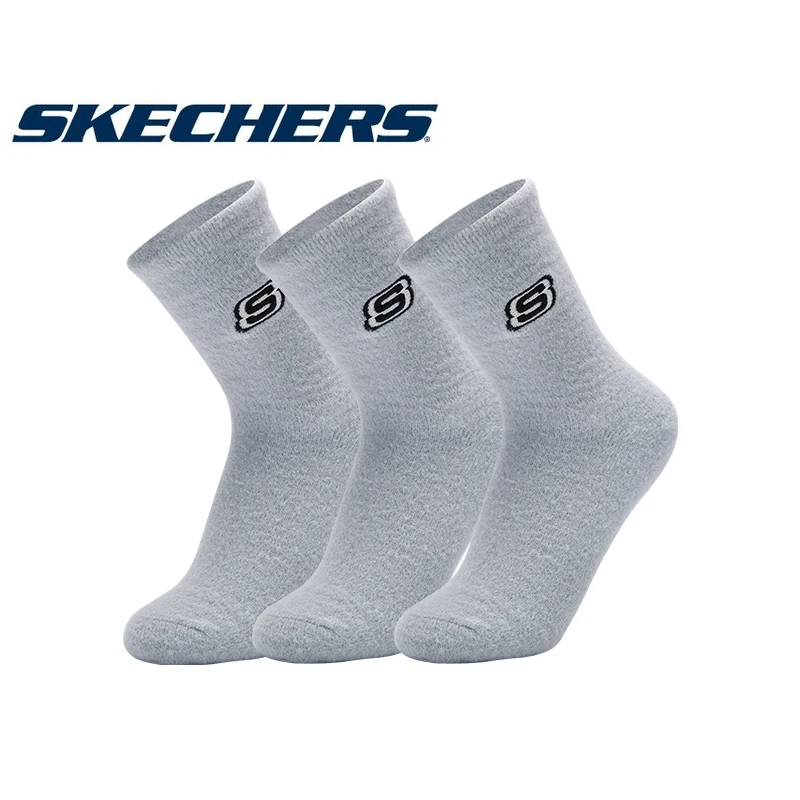 Skechers Men Women Winter Cotton Sock 3 pairs Soccer Basketball Sports Socks Casual Anti-slip Socks Breathable Deodorous Sock