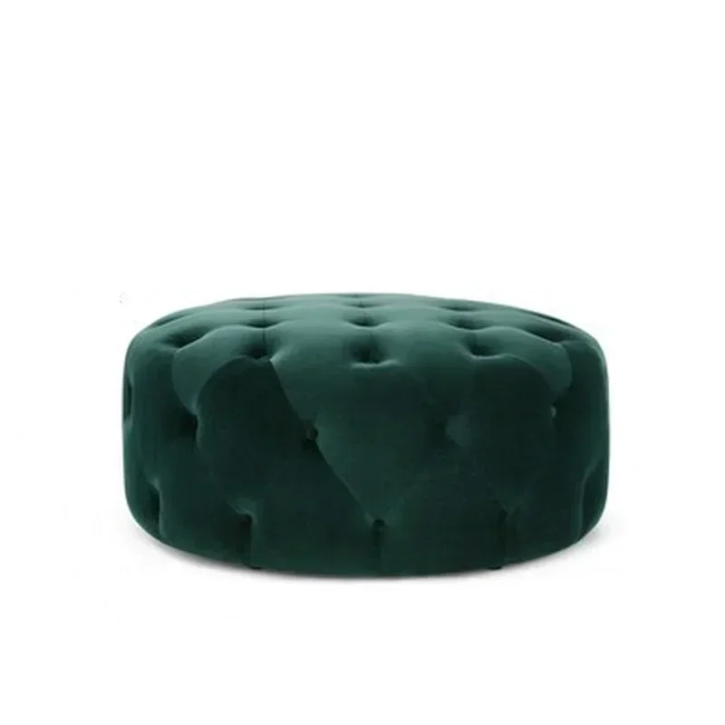 

Taburete redondo de terciopelo para el hogar, sofá nórdico, resistente a las manchas, transpirable, para cambio de zapatos