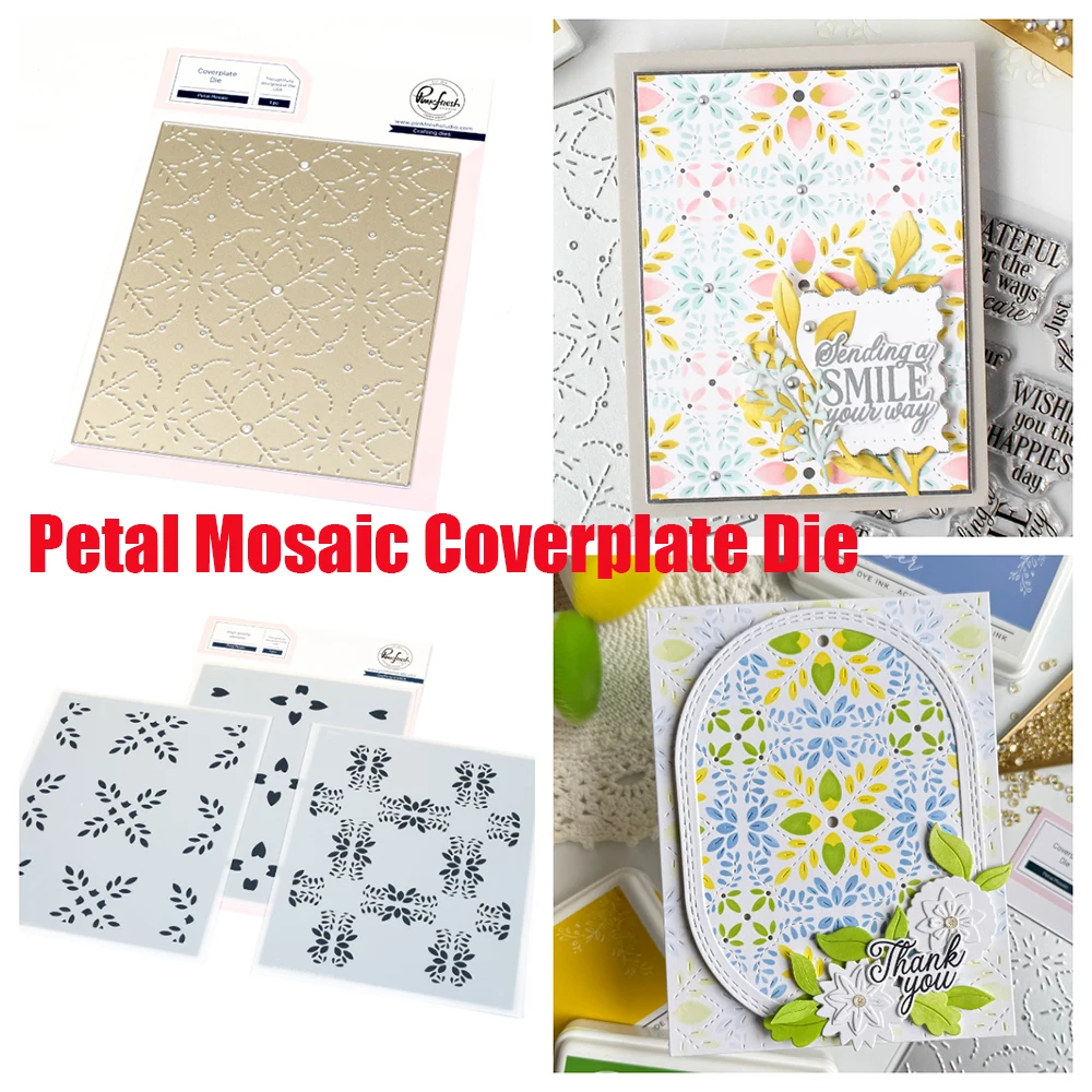 

Pink Fresh "Petal Mosaic Coverplate Metal Cutting Dies Stencils DIY Handmade Scrapbook Photo Album Calendar Valentine's Day 2026