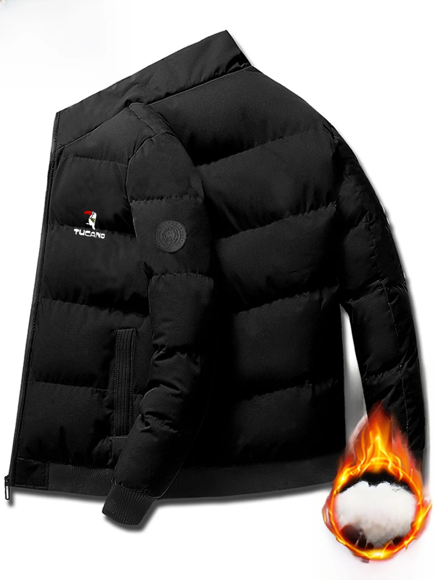 

TUCANO Мужское хлопковое пальто Thiened Down Jaet Faionable New Sle Warmth Duling Coat с воротником-стойкой, зимнее длинное пальто све