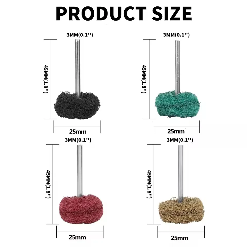 Metal Polishing Kit Abrasive Buffing Wheels Deburring Wheel Rotary Tool Accessories for Rust Removal Cleaning Paint Polishing