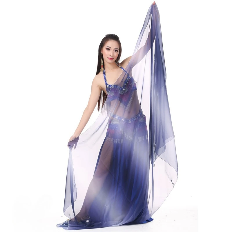 customized 250x120cm Simulated silk scarf belly dance costume performance costume Eastern dance scarf dance