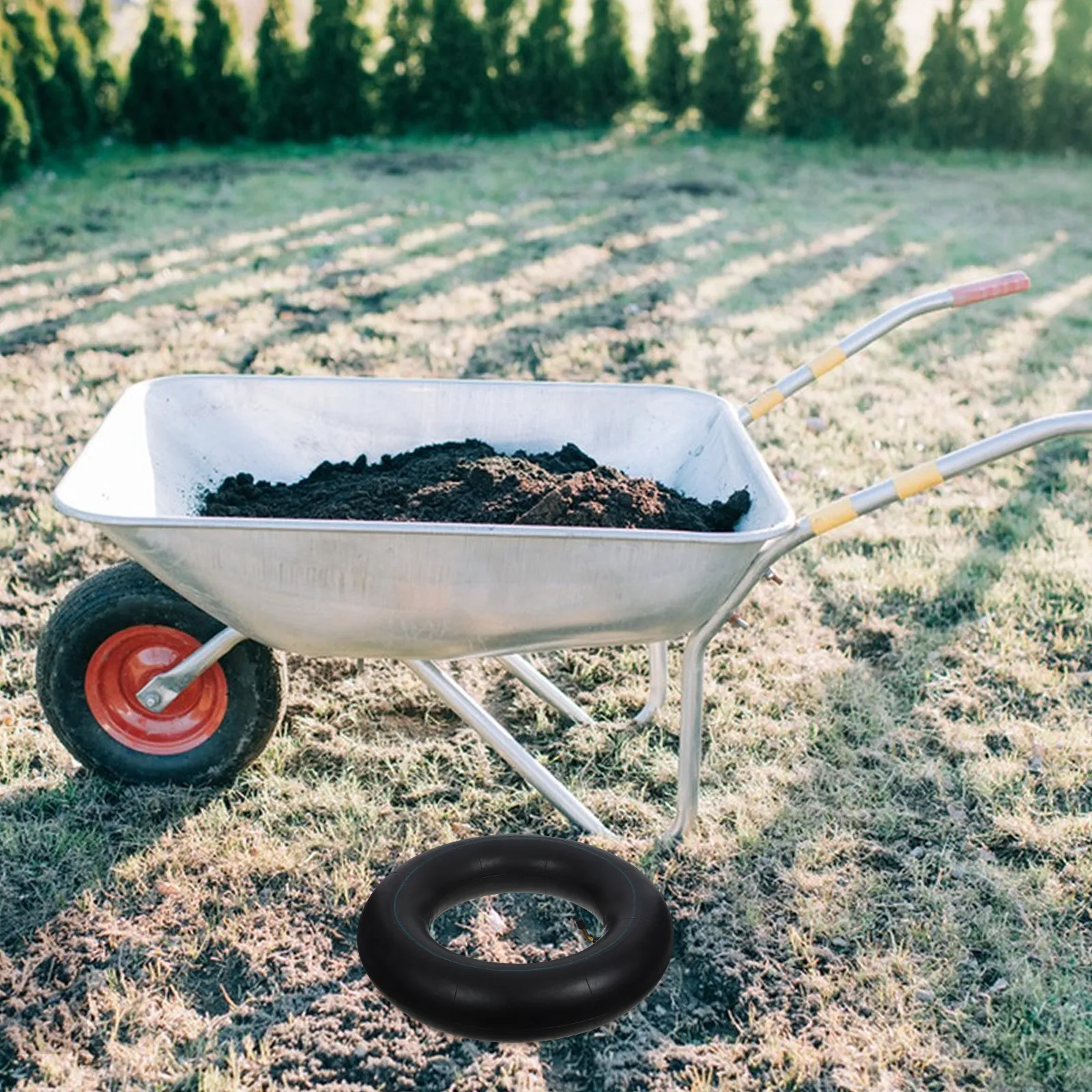 

Wheelbarrow Inner Tube 4.80 4.00-8 Heavy Load Resistant Rubber Material Easy Install Replacement for Damaged Tires Stable Grip