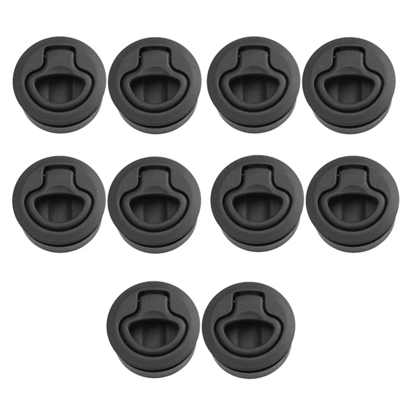 

10Pcs Round Flush Pull Slam Latch for RV Boat Marine Deck Hatches Lift Pull Handle Non Key Marine Deck Locker