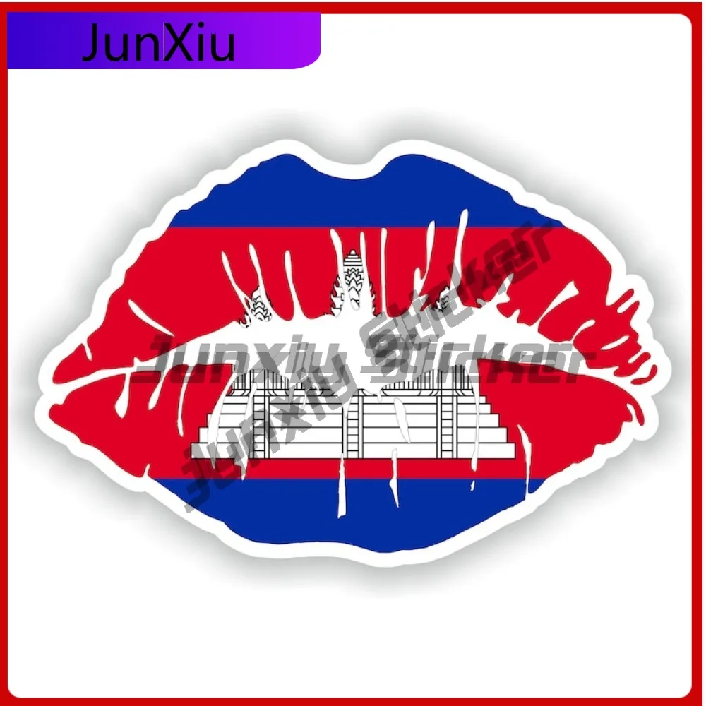 

Cambodia Flag Lips National Emblem Sticker Travel Stickers And Decal Rv Custom Decals For Motocross Ebike Sticker Pvc