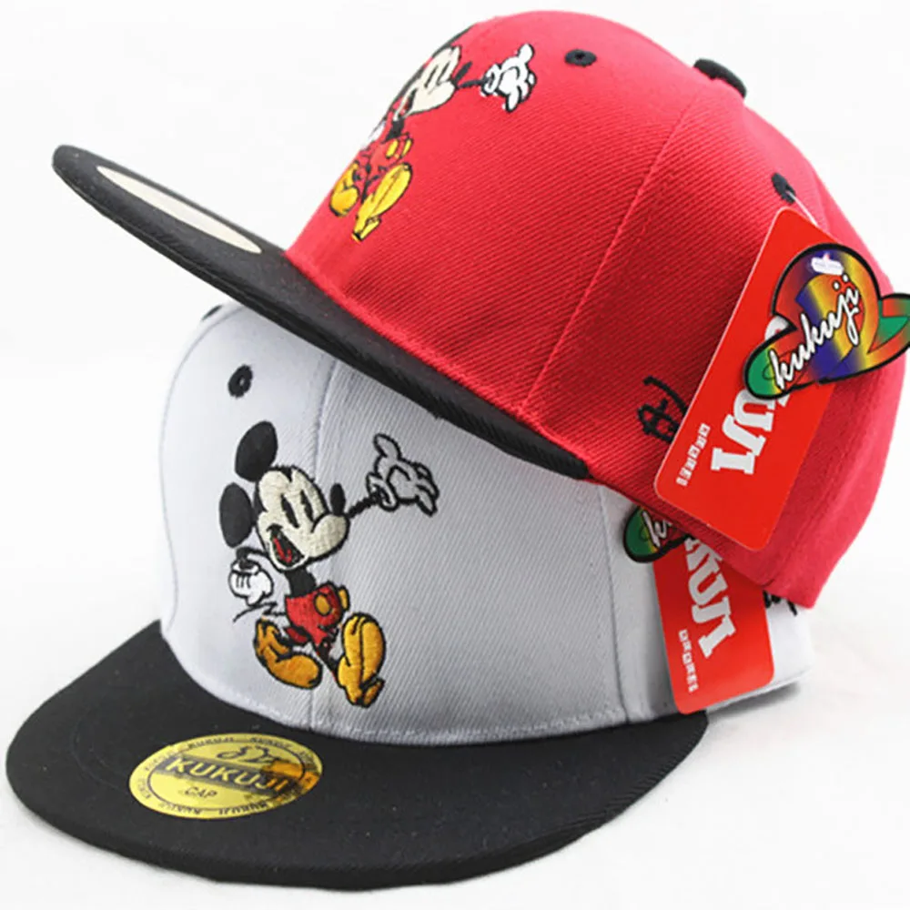 Disney-gorra de béisbol con dibujos animados para niño y niña, gorro con bordado de Mickey, informal, a la moda, para exteriores, protector solar,