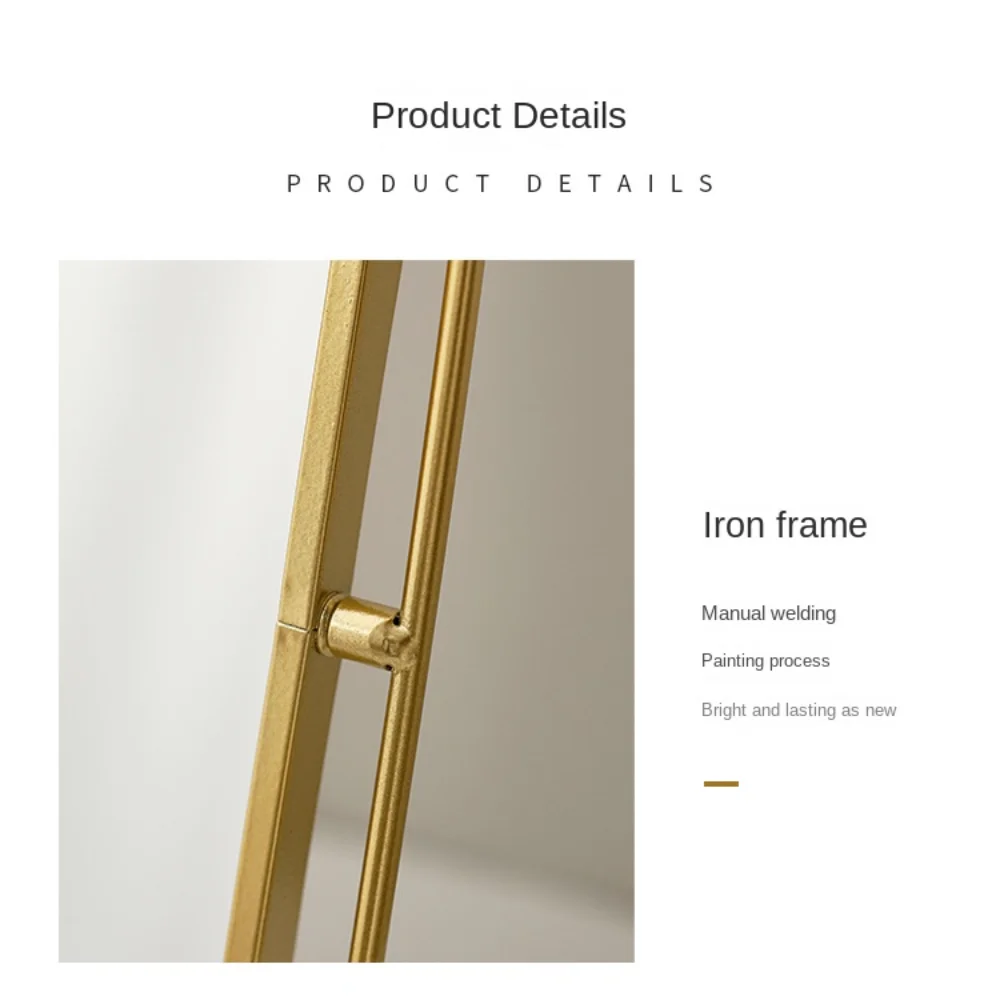 Iron Art Nordic Makeup Mirror Iron Frame Oval Vanity Mirror Direct Color High Definition Desktop Cosmetic Mirror
