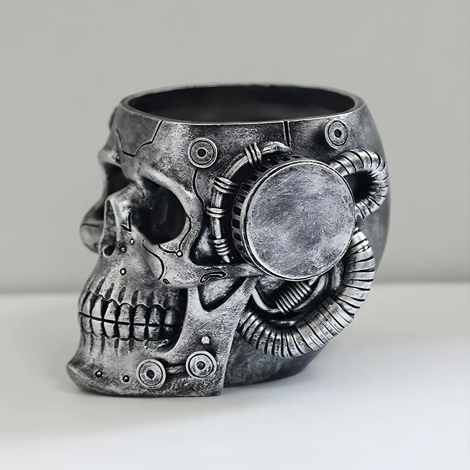 Skeleton flower pot desktop decoration gift Skull Planter Spooky Gothic Display Pen Holder 