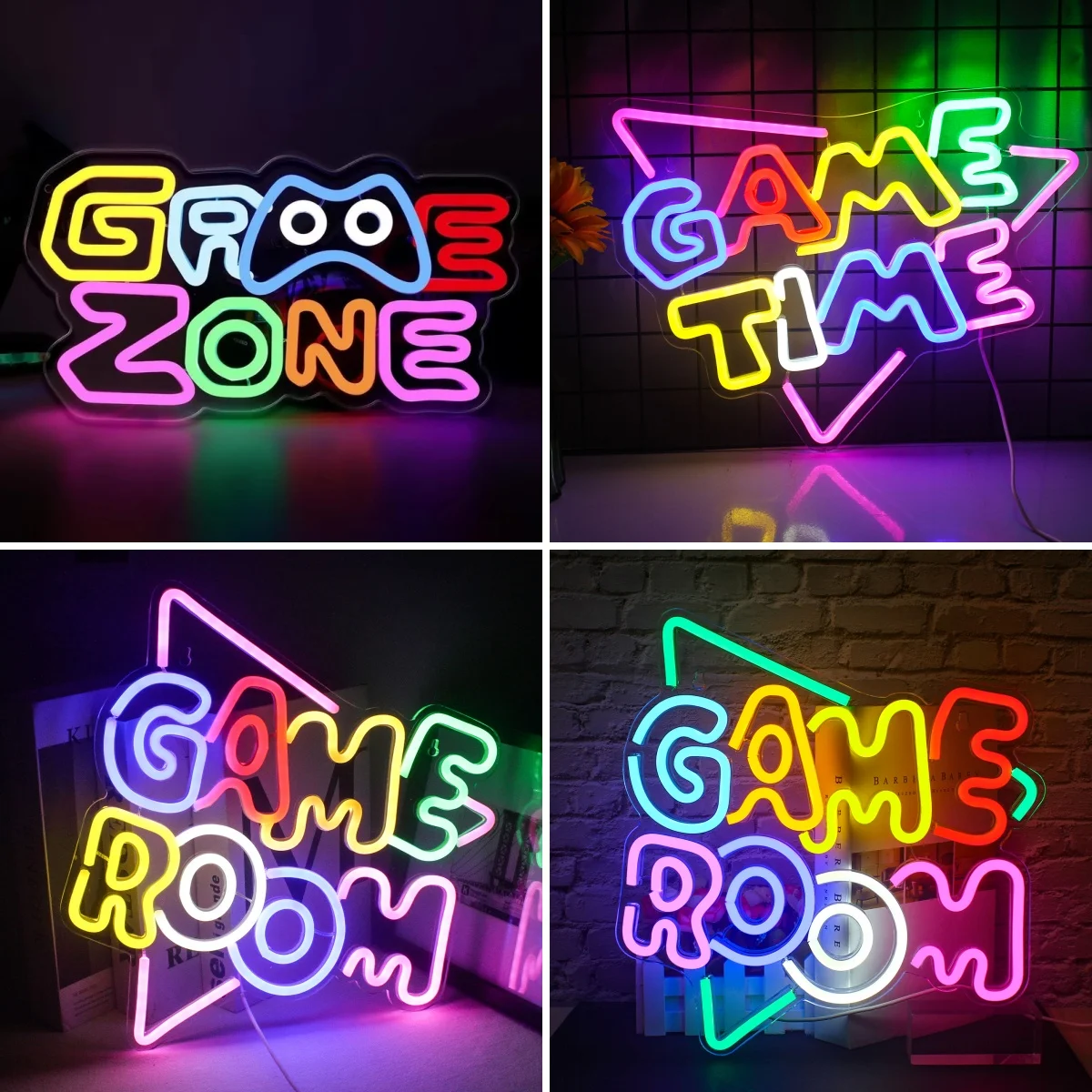 

Game Zone Neon Sign For Wall Decor Room Decoration For Home Bedroom Party Gaming Club Bar Dimmable USB Lamp Nice Gift For Gamer