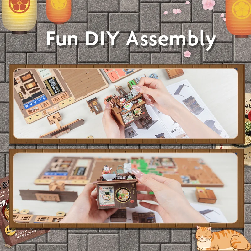 Original CUTEBEE Book Nook Kit DIY Doll House Bookshelf Insert Amazing Gift for Child Morita-Ya Japanese Style DIY Miniature Toy