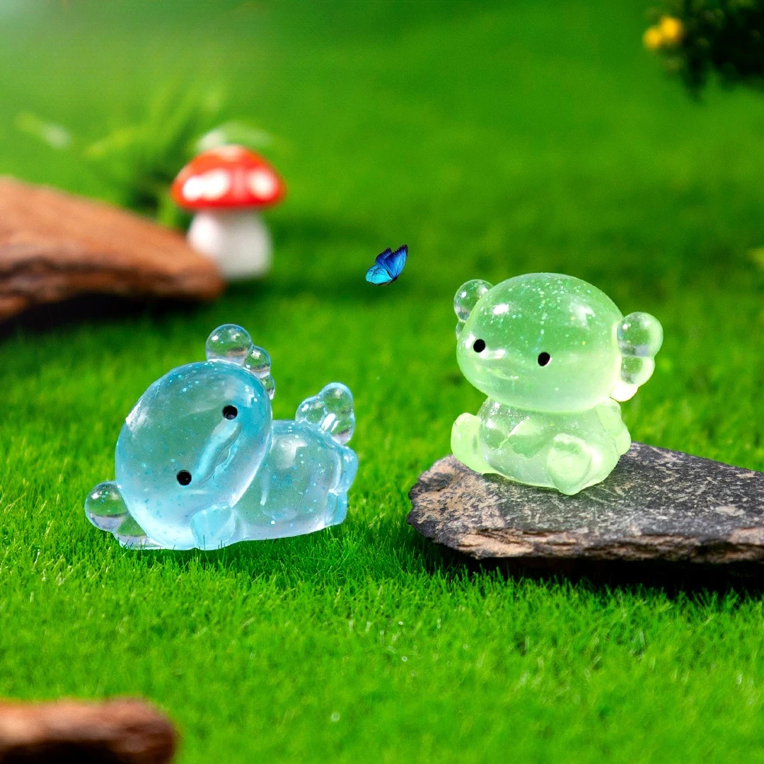 10-50 فلاش الدهون Axolotl المنمنمات Ambystoma المكسيكي يتوهج في الليل موس Microlandscape الديكور لطيف الحيوانات خزان الأسماك DIY بها بنفسك #5