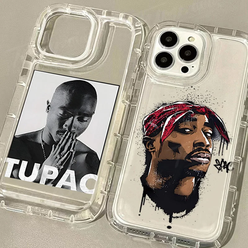 Rapper 2pac Singer Tupac Phone Case For Xiaomi Redmi Note 13 12 Pro Plus 12S 11 11S 10 10S 9 9S 8 Pro 12C 10C Clear Back Cover