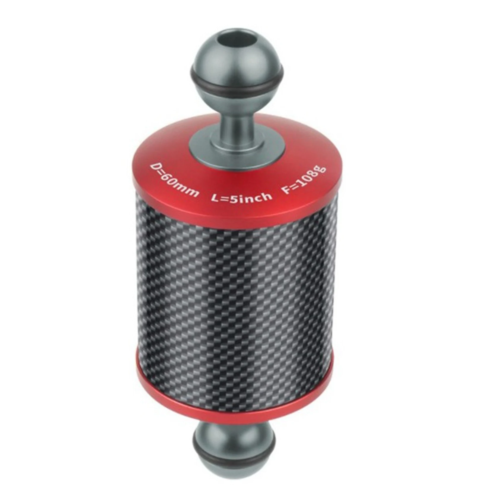 Exquisite-2X Dia 60Mm Carbon Fiber Float Buoyancy Aquatic 5 Inch For DSLR Camera Tray Underwater Diving Accessories, Red