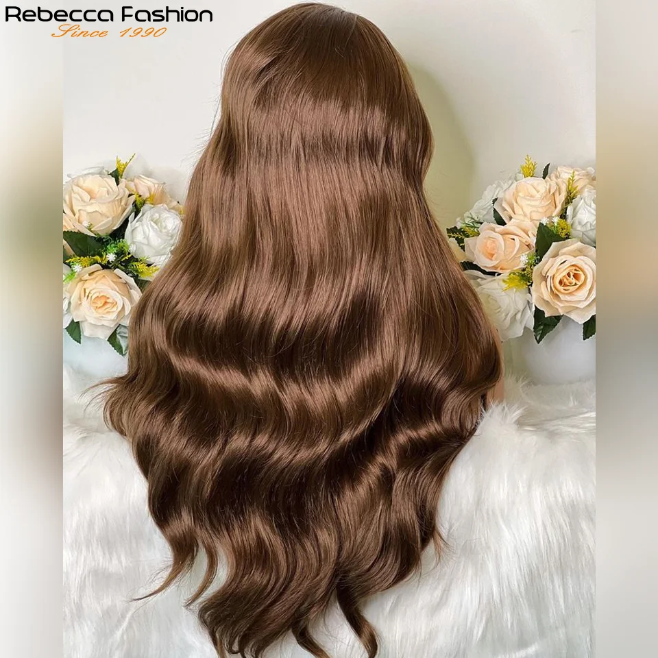 13x5 Chocolate Brown Body Wave Lace Front Wig HD Transparent Lace Frontal Wig Human Hair Preplucked Colored Human Hair Wigs 180%