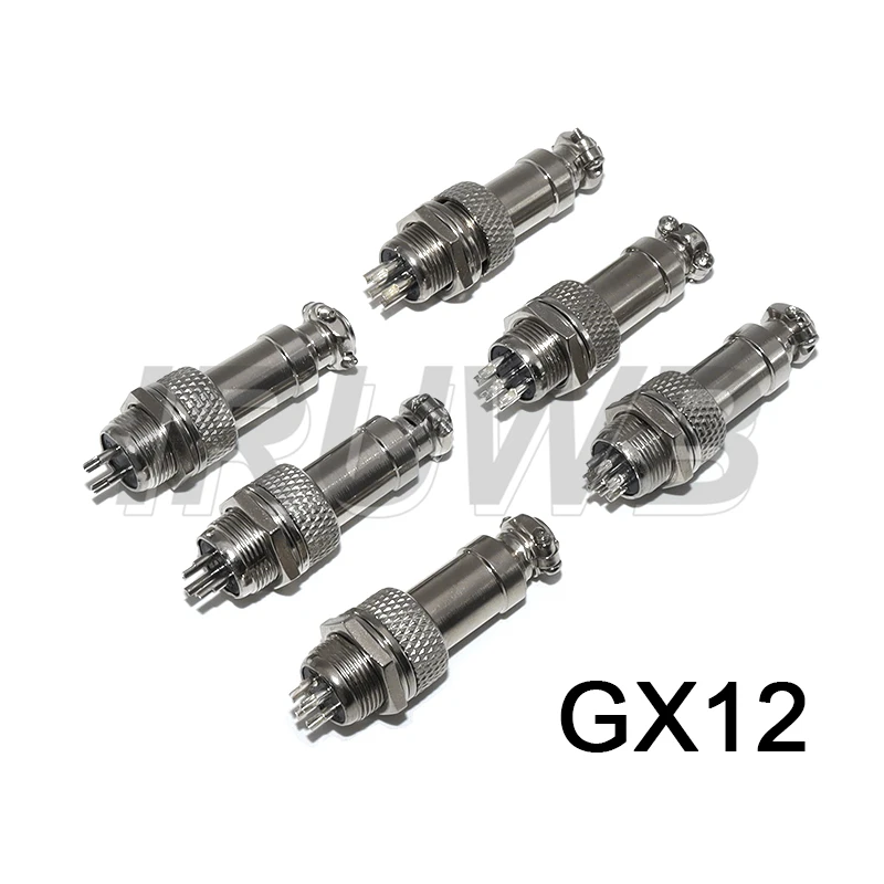 1set GX12 Universal Metal 2/3/4/5/6 Pin Male&Female Aviation Plug Wire Panel Connector