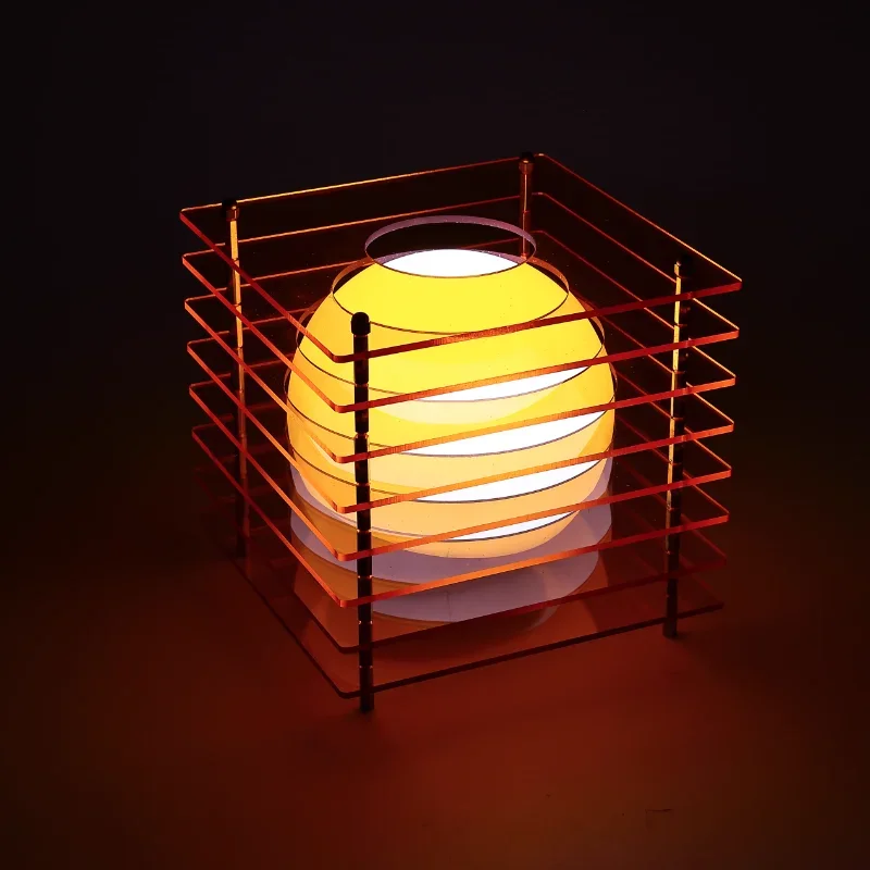 

Bauhaus Diy Moon Lights Acrylic Multi-layer Orange Light Living Room Bedroom Bedside Atmosphere LED Lamp Corporate Shop Gifts