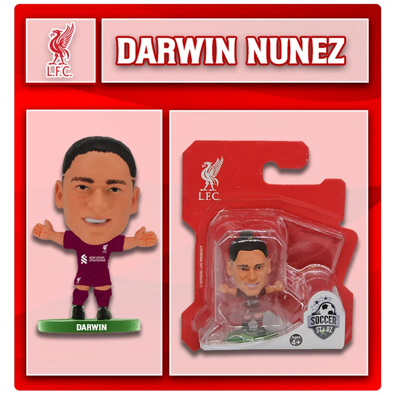 Oficial Liverpool F.C. Figuras de fútbol de 5cm, kit de 2022 a 23, modelo SoccerStarz, regalo