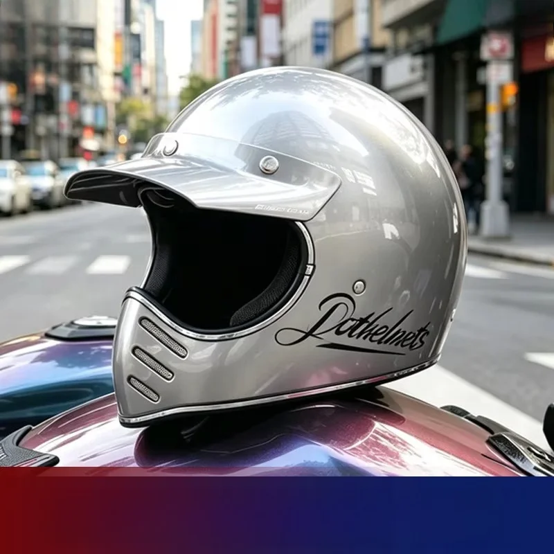 Retro Full Motorcycle Helmet Japanese Pointed Mouth Small Helmet  for Men And Women Touring Travel City Commute Scooter capacete