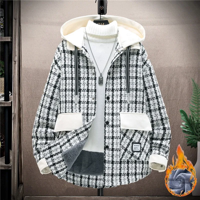 

Мужская утепленная куртка на флисовой подкладке, осенне-зимняя, новая, модная, молодежная, свободного кроя, хлопковая, теплая, с отложным воротником, Cleanfit