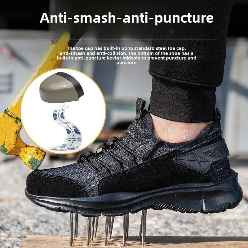 Soft and Comfortable Anti Smashing and Anti Piercing Steel Toe Protection Safe and Fashionable Work Shoes Wear Resistant Durable
