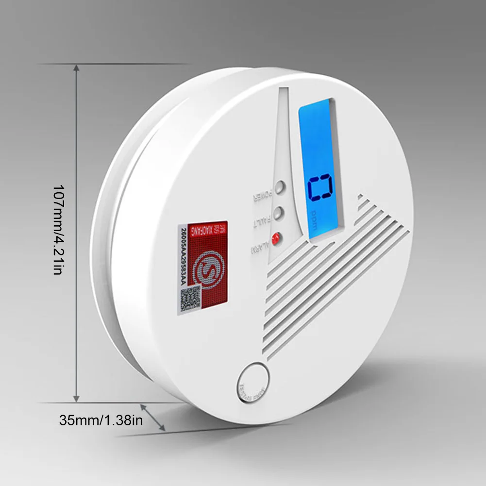 Детектор дыма и монооксида углерода со светодиодной индикацией, детектор CO с питанием от батареи, индикатор низкого заряда батареи, ЖК-дисплей для дома, отеля