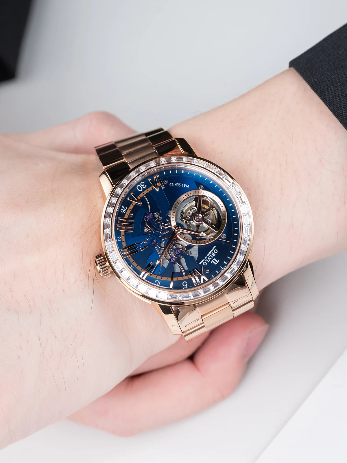 Reef Tiger Heren Automatisch Horloge 42mm Mechanisch Horloge Lichtgevende Skeleton Dial Saffier Spiegel