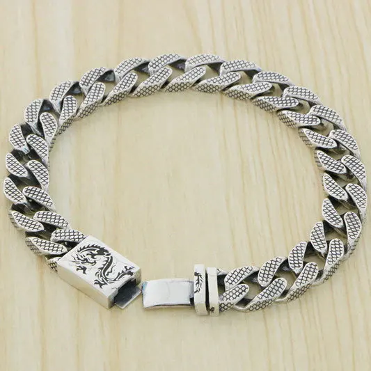 

Original Handmade Men's Personalized Retro Bracelet Men's S925 Sterling Silver Leading Bracelet New Zodiac Dragon shaped Bracele