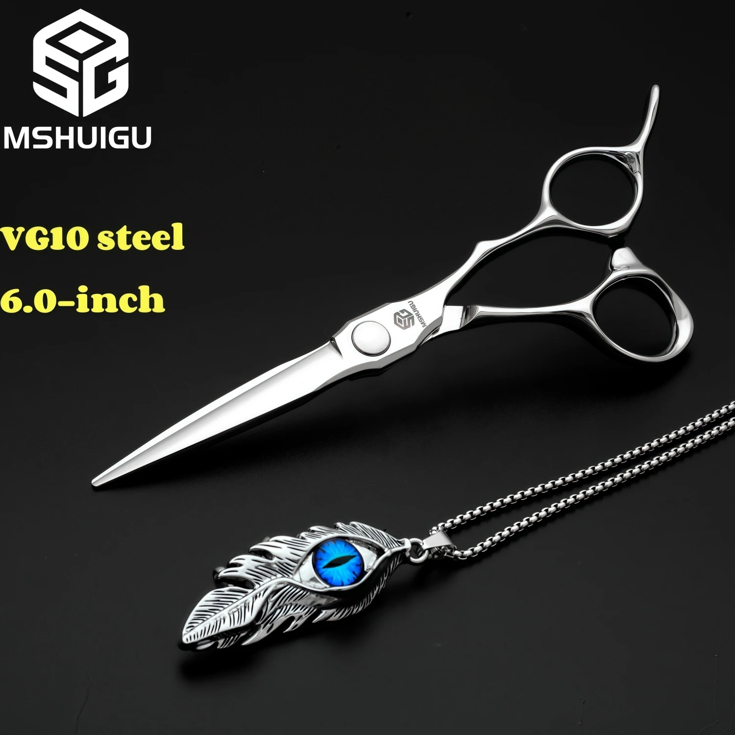 MSHUIGU Professionelle Haarstrukturschere, gebogene Klinge, kann Schere, Friseurschere, Werkzeugzubehör, Japan vg10 Stahl, 15,2 cm verschiebbar – Detail 10