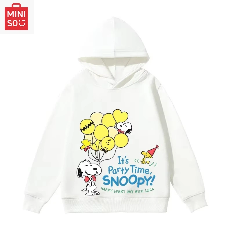 

Cartoon creative Snoopy party print hooded sweats autumn and winter outdoor fashion warm hooded sweats boys and girls
