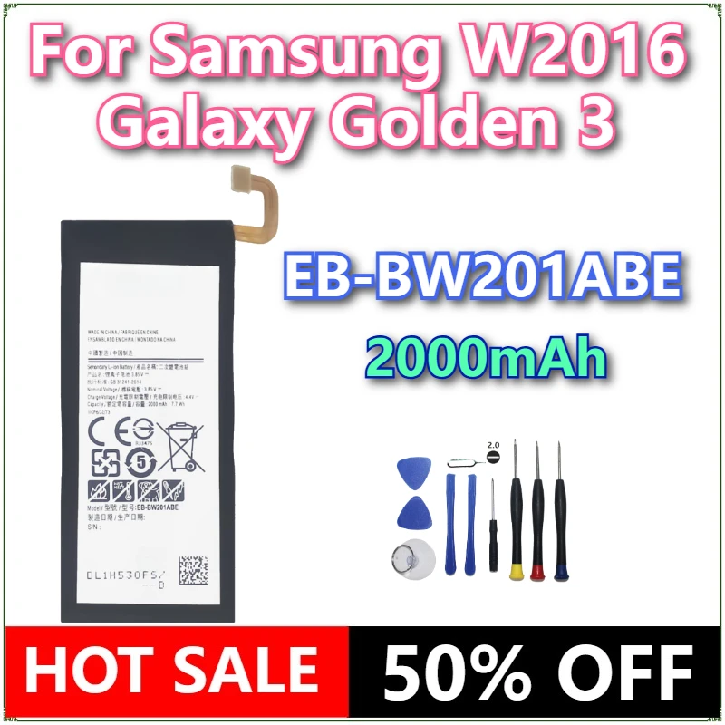 

Brand New EB-BW201ABE 2000mAh High Quality Mobile Phone Replacement Battery For Samsung W2016 Galaxy Golden 3 + tools