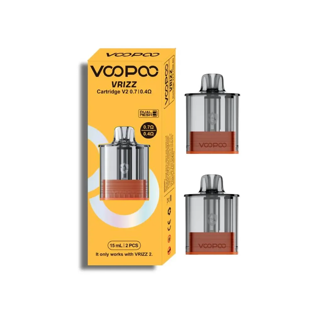Original VOOPOO Vrizz 2 Pod-Kartusche 15 ml 0,4/0,7 Ohm für Vrizz/Vrizz 2 Kit E-Zigarette
