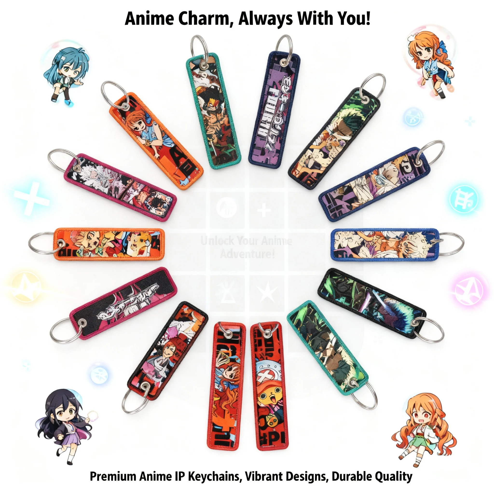 

Anime Manga Pirate Embroidery Key Fobs Keychains Car Keyrings Cool Key Tags for Men Women Cosplay Accessories Friends Gift Toy