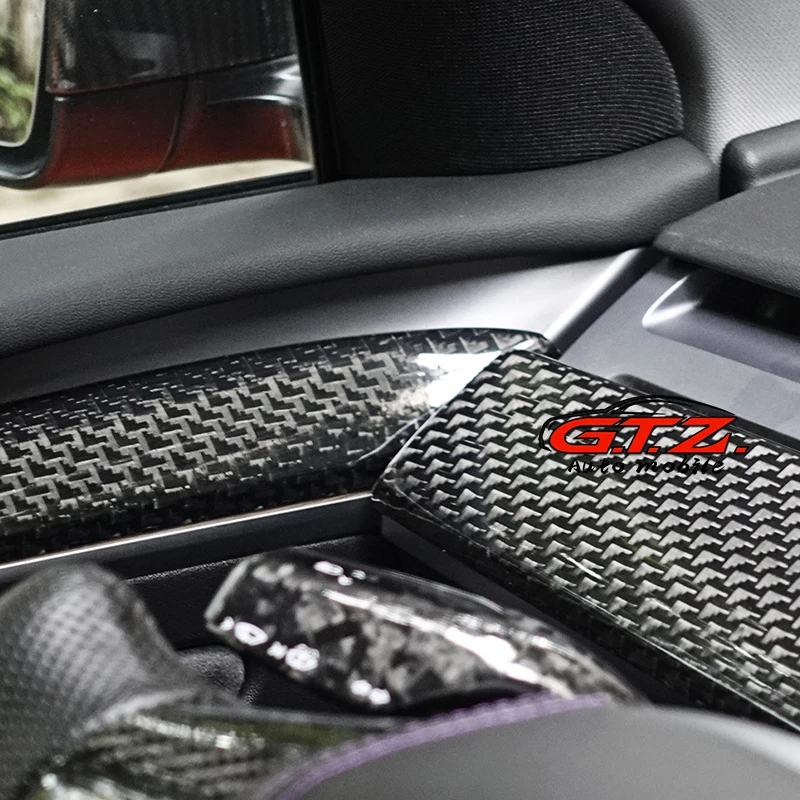 Tesla Model 3/Y carbon fiber decorative strip, inner door panel, ABS cover, interior accessories, 3-piece dry carbon process