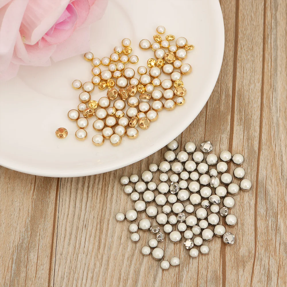 40/50PCS Super Mini Pearl Buttons DIY Doll Clothes Buttons Scrapbooking Garment Decorative Dollhouse Miniature Handmade Buckles