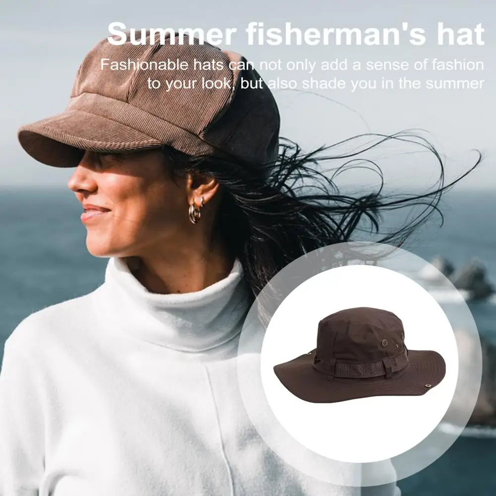 

Панама мужская с широкими полями, однотонная Кепка для рыбалки, походов, Солнцезащитный шлем, для отдыха на открытом воздухе, летняя