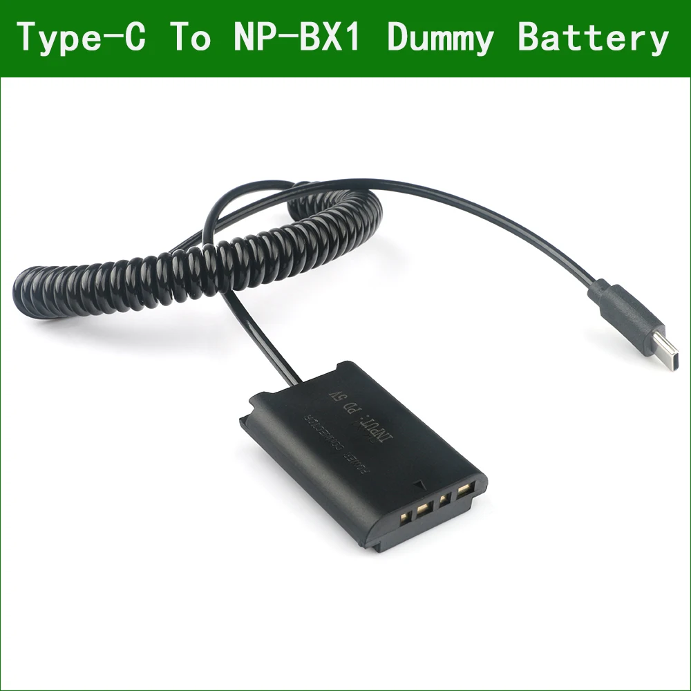 DK X1 DKX1 DK-X1 USB tipo C NP-BX1 adaptador de corriente de batería simulada acoplador de CC para Sony Cybershot DSC RX1 RX1R RX100 II III VI
