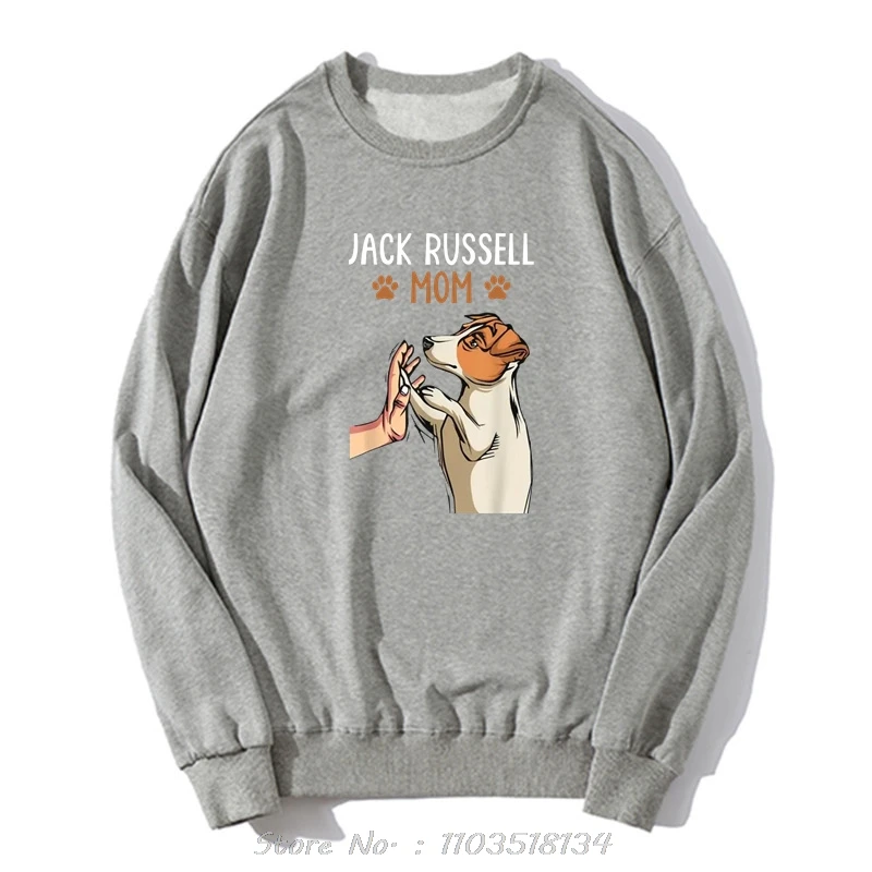 Jack Russell Terrier Mom Cute Dog Mama Funny Women Hoodie Unisex Cotton Sweatshirt Fashion Casual Streetwear Graphic Clothing