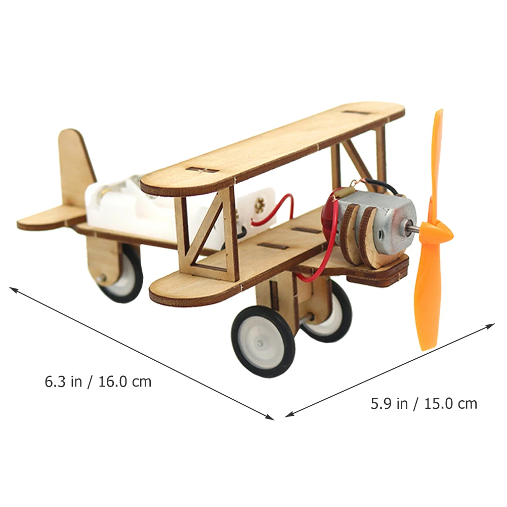 Avion de taxi électrique, 2 pièces, jouet en bois pour enfants, modèle à assembler, Kit de Puzzle décoratif, Puzzle 3d en bois, décoration de maison