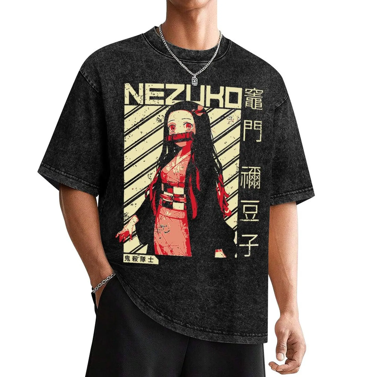 Nezu KNY 3 camiseta gráfica de rapero, camisas blancas para niños, hombres